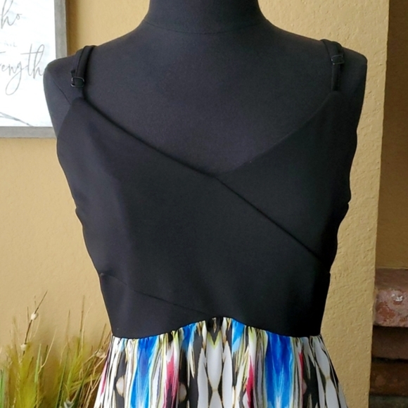 🆕️ Nicole by Nicole Miller Colorful Maxi Sleeveless Chiffon Dress SIZE: 14 - Picture 2 of 10